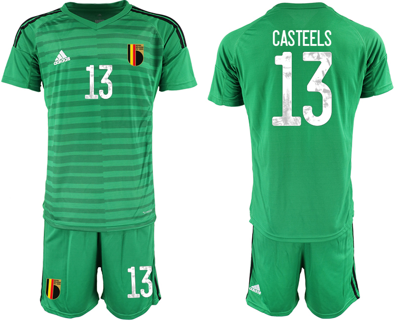 Men 2021 European Cup Belgium green goalkeeper #13 Soccer Jerseys->belgium jersey->Soccer Country Jersey
